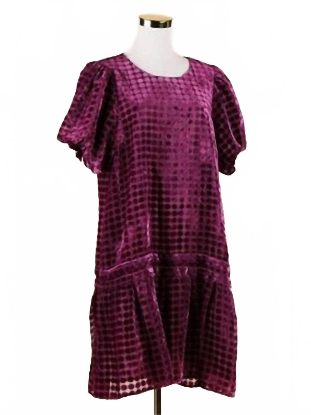 NEW IVY JANE women's burn out velvet dress in plum